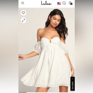 White Lulus off the shoulder dress